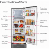 LG 224 L 5 Star Smart Inverter Direct-Cool Single Door Refrigerator (GL-D2356ZAPZ, Shiny Steel, Base Stand Drawer, 2026 Model)