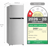 LG 251 L 1 Star Frost Free Double Door Refrigerator with Smart Inverter Compressor, Smart Connect & Multi-Air Flow (2026 Model, GLT2516WWPZ, Shiny Steel)