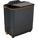 Lloyd 12.0 Kg GLWS125EPHVG 5 Star Elante Pluss Cutting-Edge Advance Technology with Shock Proof Semi Automatic Top Loading Washing Machine (2024 Model, Dark Grey with Orange Lids)