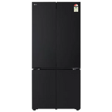LG 610.0 L GV-B25FFGMB.ABMQEBN 3 Star Tempered Glass Fresh Converter+ LG ThinQ™ Smart Diagnosis™ with DoorCooling+ Wi-Fi Convertible Smart Inverter Compressor Frost Free French Door Side-By-Side Refrigerator (2026 Model, Black Glass)