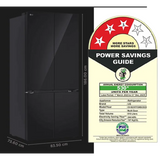 LG 610.0 L GV-B25FFGMB.ABMQEBN 3 Star Tempered Glass Fresh Converter+ LG ThinQ™ Smart Diagnosis™ with DoorCooling+ Wi-Fi Convertible Smart Inverter Compressor Frost Free French Door Side-By-Side Refrigerator (2026 Model, Black Glass)
