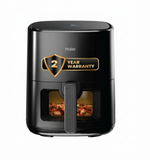 Haier 5.0 L HAF-D503B 1500W Digital Display & Touch Control Glass Window with Inbuilt Light with 3 D Hot Circulation & 12 Rich Recipes Air Fryer (Black)