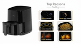Haier 5.0 L HAF-D503B 1500W Digital Display & Touch Control Glass Window with Inbuilt Light with 3 D Hot Circulation & 12 Rich Recipes Air Fryer (Black)