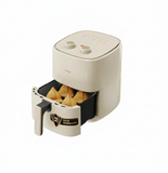 Haier 5.0 L HAF-M503I 1500W Knob Manual Control Adjustable Temperature Control with 3 D Hot Circulation Auto Cut-Off & 10 Rich Recipes Air Fryer (Ivory)