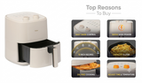 Haier 5.0 L HAF-M503I 1500W Knob Manual Control Adjustable Temperature Control with 3 D Hot Circulation Auto Cut-Off & 10 Rich Recipes Air Fryer (Ivory)