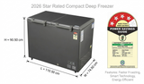 Haier 335.0 L HFC-335DET4 4 Star 5 Side Freezing Dual Condenser Power Embossed PCM Liner Convertible Frost Free Double Door Hard Top Deep Freezer (2026 Model, Titanium Grey)