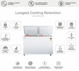 Haier 500.0 L HFC-500DPW5 5 Star 5 Side Freezing Dual Condenser Power Metal Liner with 70mm PUF Thickness Convertible Frost Free Double Door Hard Top Deep Freezer (2026 Model, White)