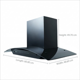 Haier 60 Centimeter HIH-G1600-IN 1500 m³/hr Auto Clean with Oil Collector Touch & Gesture Control Filterless Wall Mounted Curved Glass Chimney (Glossy Black)