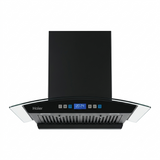 Haier 90 Centimeter HIH-G60HM-N 1700 m³/hr Auto Clean with Oil Collector Touch & Gesture Control Filterless Wall Mounted Curved Glass Chimney (Black)