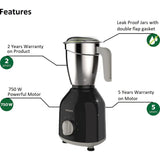 Philips 3 Jars HL7757/00 750 W Mixer Grinder (Black)