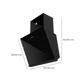Franke Faber 60 Centimeter HOOD ZENITH FL HC SC BK IN 60 1400 m³/hr Auto Clean with Odor Sensor Touch & Gesture Control Filterless Wall Mounted Chimney (Black)