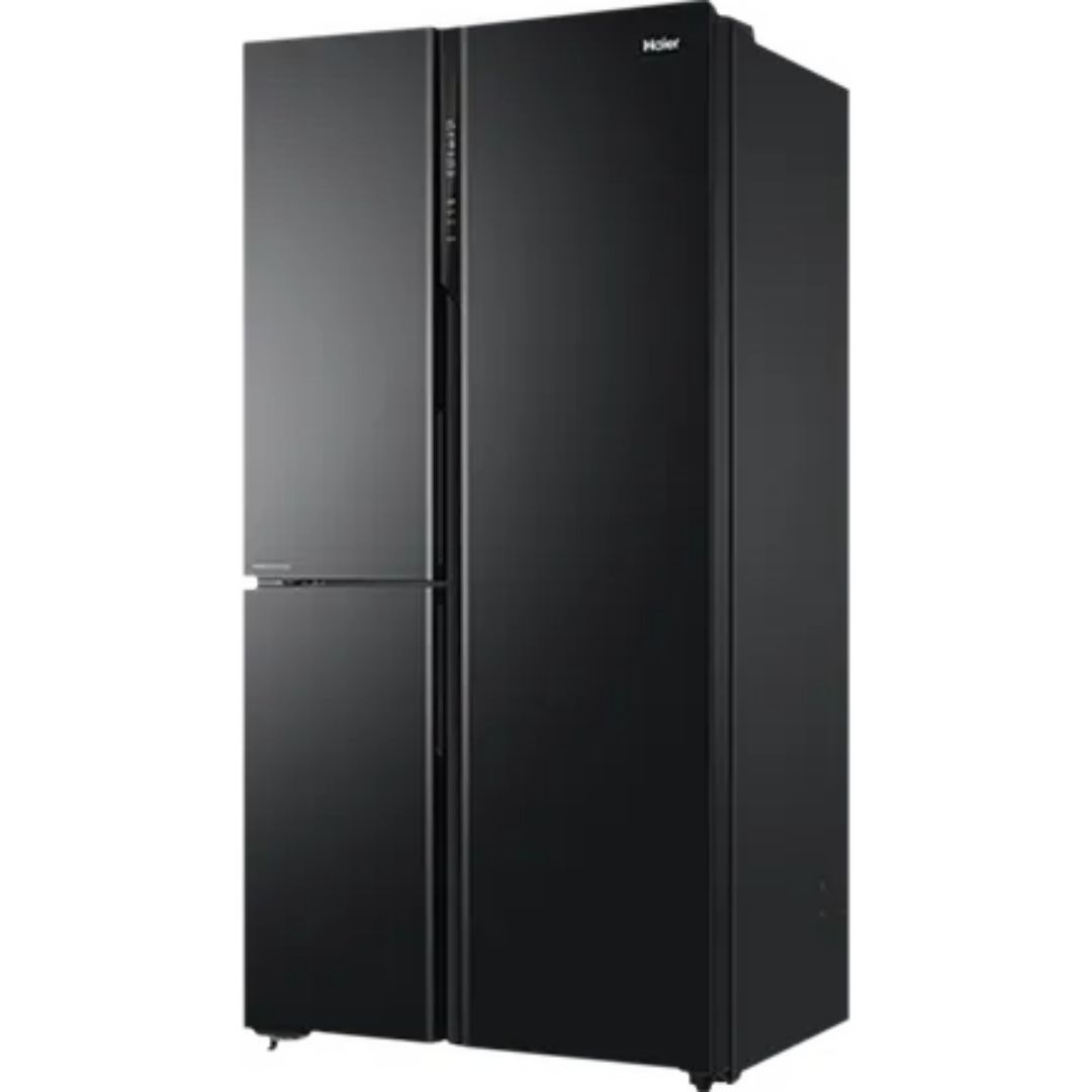 Haier 531.0 L HRB-550KS A+ Star French Door Bottom Mount with Dual Humidity Zone Inverter Convertible Frost Free Side-by-Side Refrigerator (Black Brush line)