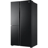 Haier 531.0 L HRB-550KS A+ Star French Door Bottom Mount with Dual Humidity Zone Inverter Convertible Frost Free Side-by-Side Refrigerator (Black Brush line)