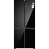 Haier 520.0 L HRB-600KGU1-P 3 Star IPX5 Waterproof Wi-Fi Enabled Sunlit Interior Digital Invertor Compressor Convertible Colorful Digital Display Frost Free Side-By-Side Refrigerator (Black Glass)