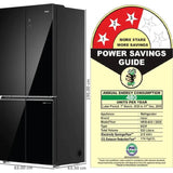 Haier 520.0 L HRB-600KGU1-P 3 Star IPX5 Waterproof Wi-Fi Enabled Sunlit Interior Digital Invertor Compressor Convertible Colorful Digital Display Frost Free Side-By-Side Refrigerator (Black Glass)