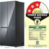Haier 520.0 L HRB-600MGU1-P 3 Star IPX5 Waterproof Wi-Fi Enabled Sunlit Interior Digital Invertor Compressor Convertible Colorful Digital Display Frost Free Side-By-Side Refrigerator (Mirror Glass)