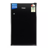 Haier 100 L 2 Star Direct Cool Single Door Mini Bar Refrigerator with Chiller Freezer Box (HRD-1252KSA, Black Steel, 2026 Model)