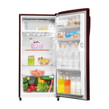 Haier 185 L 1 Star Direct Cool Single Door Refrigerator Red Mono (HRD-2061SBRA-N, Toughened Glass Shelves)