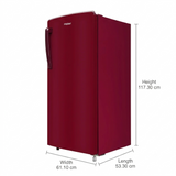 Haier 185 L 1 Star Direct Cool Single Door Refrigerator Red Mono (HRD-2061SBRA-N, Toughened Glass Shelves)