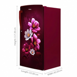 Haier 185 L 1 Star Direct Cool Single Door Refrigerator Red Anemone (HRD-2061SRAA-N)