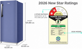 Haier 190 Litres 2 Star Direct Cool Single Door Refrigerator (HRD-2112BRBA-N, 2026 Model, Radish Blue)