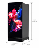 Haier 190 L 3 Star Inverter Direct Cool Single Door Refrigerator with Base Stand Drawer (HRD-2113PWGA-N, Wave Glass)