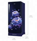 Haier 190L 5 Star Direct Cool Single Door Refrigerator with Base Drawer (Marine Blossom, HRD-2115PMBA-N, 2026 Model)