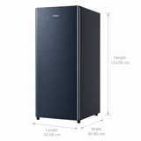Haier 215 L 2 Star Direct Cool Single Door Refrigerator (HRD-2362BUSA-N, Ultramarine Steel, 2026 Model, Toughened Glass Shelves)