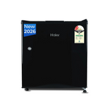 Haier 50 L 2 Star Direct Cool Single Door Compact Mini Bar Refrigerator Black Steel Finish (2026 Model, HRD-752KSA, Toughened Glass Shelf)