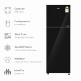 Haier 268 Litres 2 Star Frost Free Double Door Convertible Refrigerator (HRF-3182PKGA-P, Black Glass, 2026 Model)