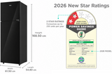 Haier 268 Litres 2 Star Frost Free Double Door Convertible Refrigerator (HRF-3182PKGA-P, Black Glass, 2026 Model)