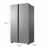 Haier 540L 3-Star Frost Free Inverter Side-by-Side Refrigerator (HRS-615FS, Fusion Steel, 2026 Model)