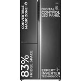 Haier 598.0 L HRT-683KGU1 3 Star WIFI Enabled with Smart Sense AI Expert Invertor Compressor Convertible Magic Zone Digital Control Panel Frost Free Side-By-Side Refrigerator (Black Glass)