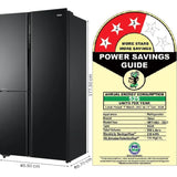 Haier 598.0 L HRT-683KGU1 3 Star WIFI Enabled with Smart Sense AI Expert Invertor Compressor Convertible Magic Zone Digital Control Panel Frost Free Side-By-Side Refrigerator (Black Glass)