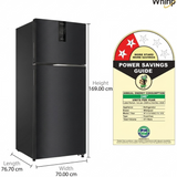 Whirlpool 411.0 L IF INV CNV 455 Gravity Black(2S)-Y 22436 2 Star with Toughened Glass with Stabilizer Free Operation Convertible Inverter Compressor Frost Free Double Door Refrigerator (2026 Model, Gravity Black)