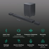 JBL JBLBAR1000PROBLKIN Bar 1000 Pro, 880W 7.1.4 Channel Truly Wireless Soundbar with Detachable Speakers, 10" Subwoofer, Dolby Atmos®, DTS:X, MultiBeam™, HDMI eARC, Wi-Fi & Bluetooth (Black)