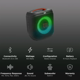 JBL JBLPBENCOREESS2IN PartyBox Encore Essential 2 (2025 Launch), 100W Wireless Bluetooth Party Speaker with AI Sound Boost, Dynamic Light Show, Up to 15 Hours Playtime, Auracast, Mic & Guitar Input (Black)
