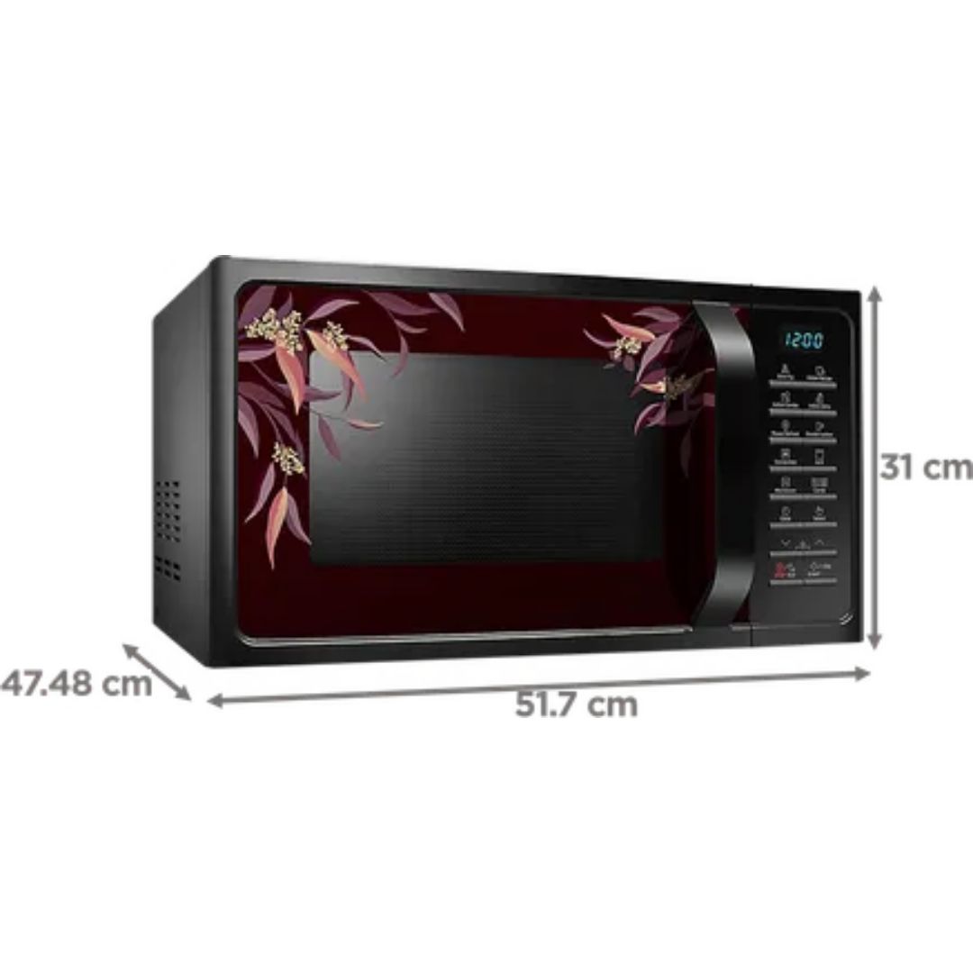 Samsung 28.0 L MC28H5025VR/TL Slim Fry Technology Convection Microwave Oven (Delight Red and Black)