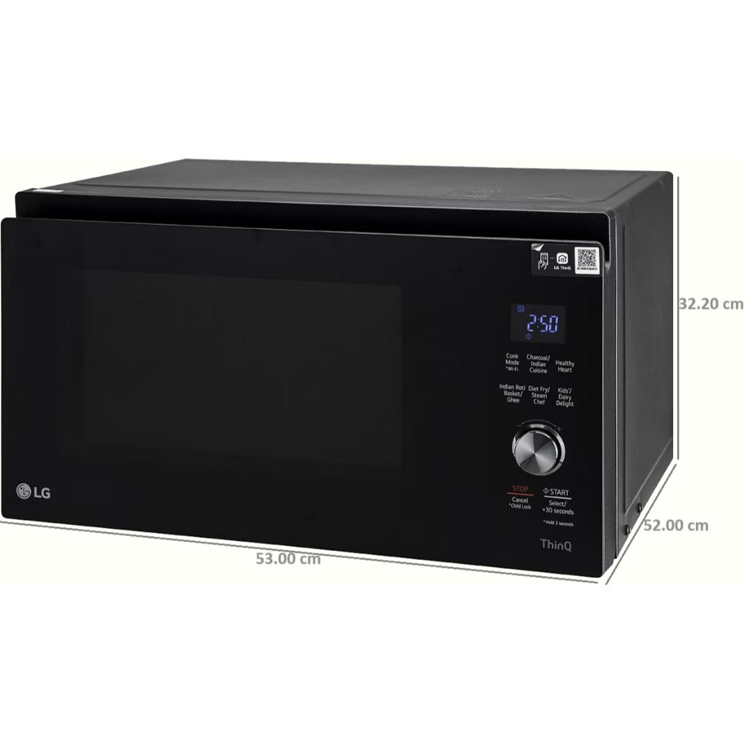 LG 28.0 L MJEN326SFW.DBKQILN Wi-Fi Enabled Charcoal Healthy Convection Microwave Oven (Black Smog)