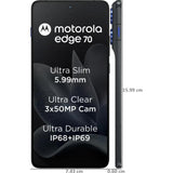 Motorola EDGE 70 5G 17.02 Centimeter (6.70) Dual Rear Camera 50MP Ultra Pixel + 50MP Ultrawide & 50 MP Front Camera 120Hz Super HD Extreme AMOLED Display Qualcomm® Snapdragon® 7 Gen 4 Octa Core Processor Smartphones Mobile