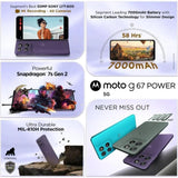 Motorola G67 Power 5G 17.02 Centimeter (6.7) Dual Rear Camera 50MP Sony LYTIA™ 600 Sensor + 8MP & 32 MP Front Camera 120Hz Full HD+ LCD Display Qualcomm® Snapdragon® 7s Gen 2 (4nm) Octa Core Processor Smartphones Mobile