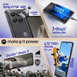 Motorola G77 Power 5G 17.07 Centimeter (6.72) Dual Rear Camera 50MP Sony LYTIA™ 600 Sensor + 8MP & 32 MP Front Camera 120Hz Full HD+ LCD Display MediaTek® Dimensity® 6400 (6nm) Octa Core Processor Smartphones Mobile