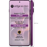 Motorola EDGE 60 PRO 5G 17.02 Centimeter (6.7) Triple Camera 50MP + 50MP  + 10MP & 50 MP Front Camera 120Hz Super HD+ 1.5K pOLED Quad Curved Display MediaTek Dimensity 8350 Extreme Octa Core Processor Smartphones Mobile