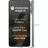 Motorola EDGE 70 5G 17.02 Centimeter (6.70) Dual Rear Camera 50MP Ultra Pixel + 50MP Ultrawide & 50 MP Front Camera 120Hz Super HD Extreme AMOLED Display Qualcomm® Snapdragon® 7 Gen 4 Octa Core Processor Smartphones Mobile