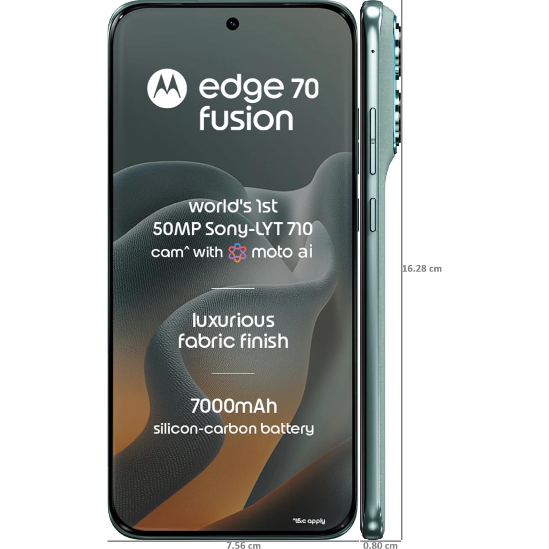Motorola EDGE 70 Fusion 5G 17.27 Centimeter (6.80) Dual Rear Camera 50MP Sony - LYTIA™ 710 Sensor + 13MP Ultrawide Angle & 32 MP Front Camera 144Hz 1.5K Super HD Extreme AMOLED Display Qualcomm® Snapdragon® 7s Gen 4 Octa Core Processor Smartphones Mobile