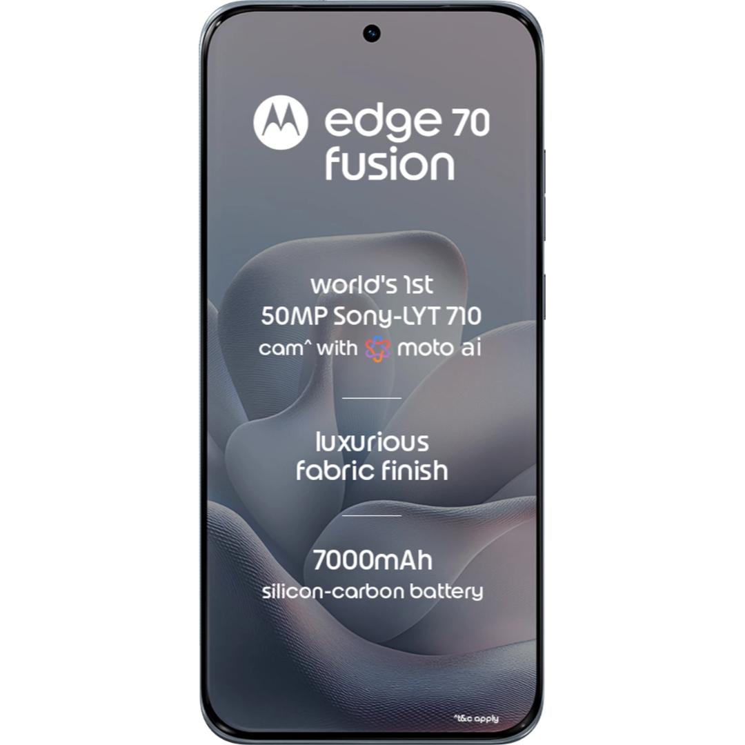 Motorola EDGE 70 Fusion 5G 17.27 Centimeter (6.80) Dual Rear Camera 50MP Sony - LYTIA™ 710 Sensor + 13MP Ultrawide Angle & 32 MP Front Camera 144Hz 1.5K Super HD Extreme AMOLED Display Qualcomm® Snapdragon® 7s Gen 4 Octa Core Processor Smartphones Mobile