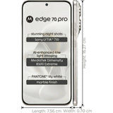 Motorola EDGE 70 Pro 5G 17.27 Centimeter (6.80) Dual Rear Camera 50MP Sony LYTIA™ 710 + 50MP Ultrawide & 50 MP Quad Pixel Front Camera 144Hz FHD+ Extreme Super AMOLED Display MediaTek® Dimensity® 8500 Extreme Octa Core Processor Smartphones Mobile