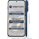 Motorola EDGE 70 Pro 5G 17.27 Centimeter (6.80) Dual Rear Camera 50MP Sony LYTIA™ 710 + 50MP Ultrawide & 50 MP Quad Pixel Front Camera 144Hz FHD+ Extreme Super AMOLED Display MediaTek® Dimensity® 8500 Extreme Octa Core Processor Smartphones Mobile