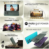 Motorola G67 Power 5G 17.02 Centimeter (6.7) Dual Rear Camera 50MP Sony LYTIA™ 600 Sensor + 8MP & 32 MP Front Camera 120Hz Full HD+ LCD Display Qualcomm® Snapdragon® 7s Gen 2 (4nm) Octa Core Processor Smartphones Mobile
