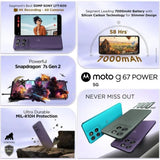 Motorola G67 Power 5G 17.02 Centimeter (6.7) Dual Rear Camera 50MP Sony LYTIA™ 600 Sensor + 8MP & 32 MP Front Camera 120Hz Full HD+ LCD Display Qualcomm® Snapdragon® 7s Gen 2 (4nm) Octa Core Processor Smartphones Mobile
